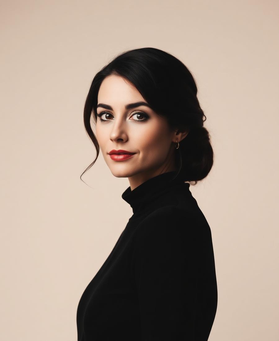 Portrait of Élise Marchand, Founder & Master Stylist at Lumière Salon
